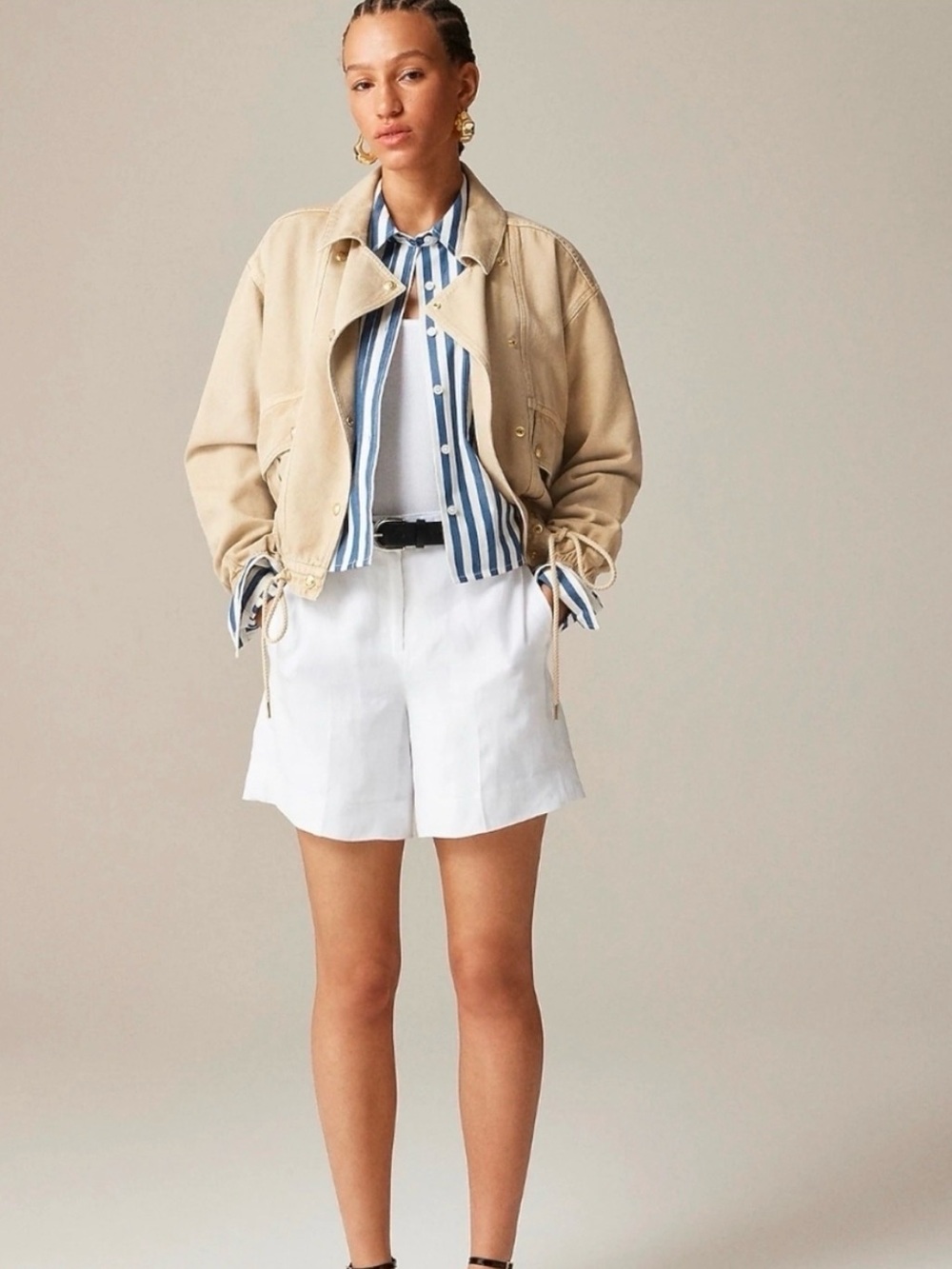 ✨ J. CREW White Linen Harbor Shorts 6”
